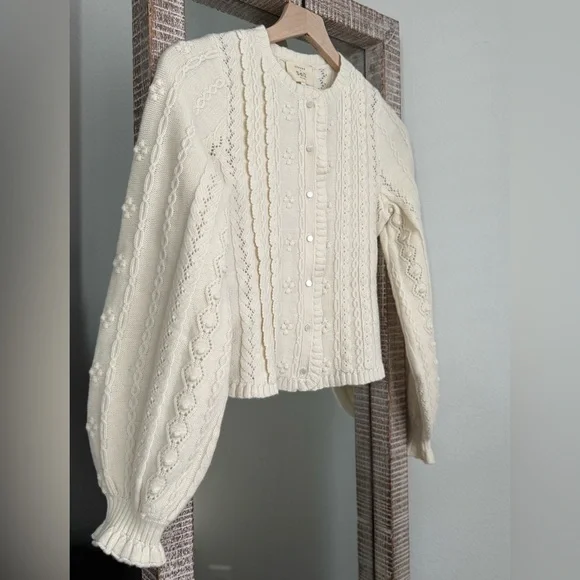 Sezane x SEA NY Aurelie Cardigan in Ecru - Picture 2 of 10